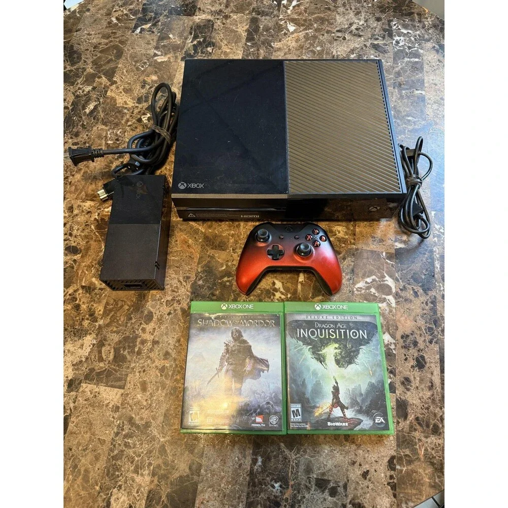 Microsoft Xbox One 500GB Black Console Shadow Of Mordor Dragon Age Games TESTED